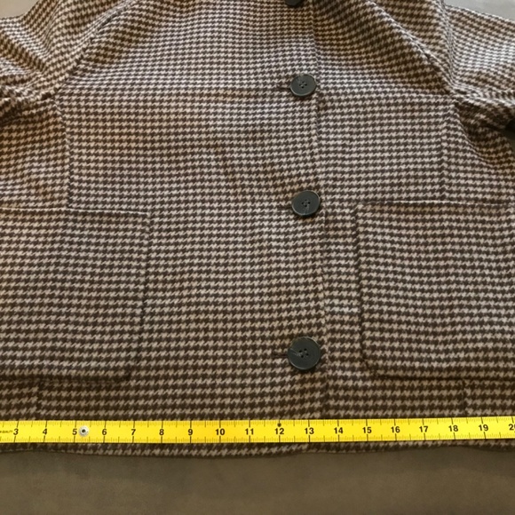 Mervin Short Coat Jacket in Brown Houndstooth Wool Size 4 NWT - Picture 7 of 16